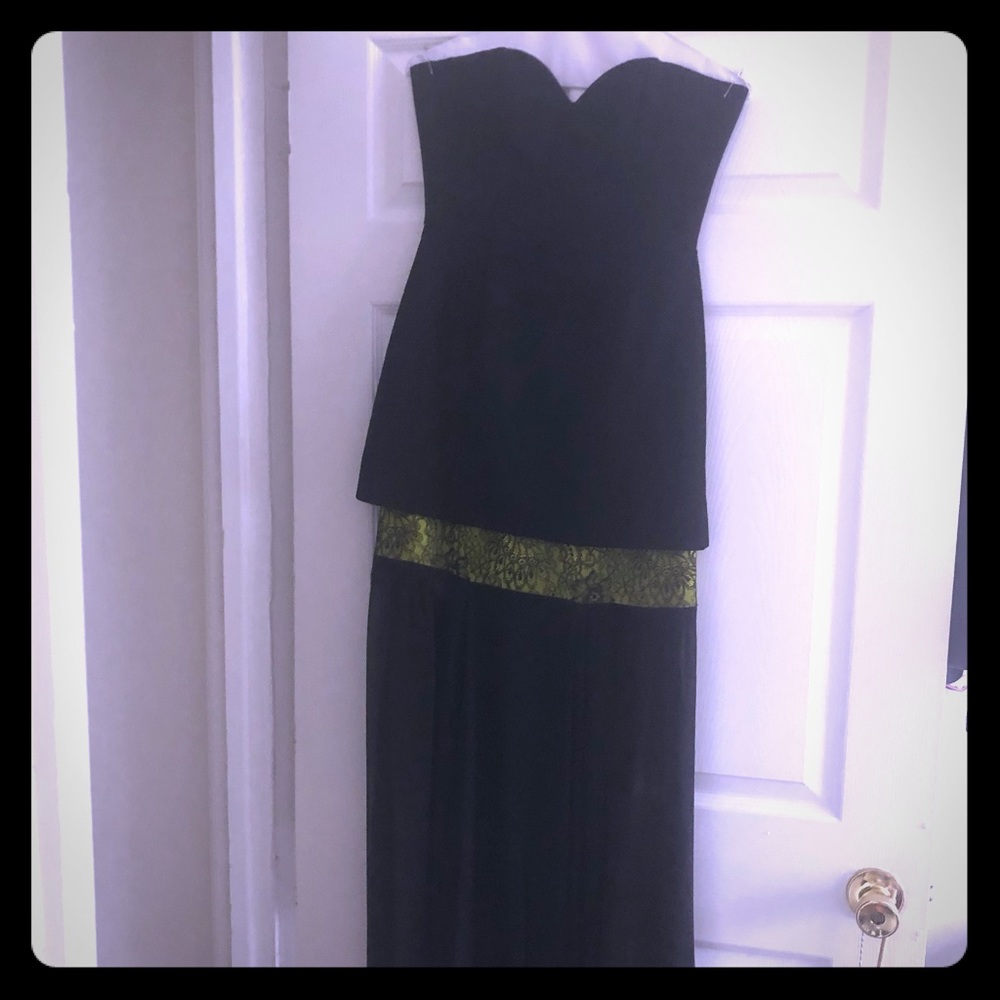BCBGMaxAzria lace detail gown